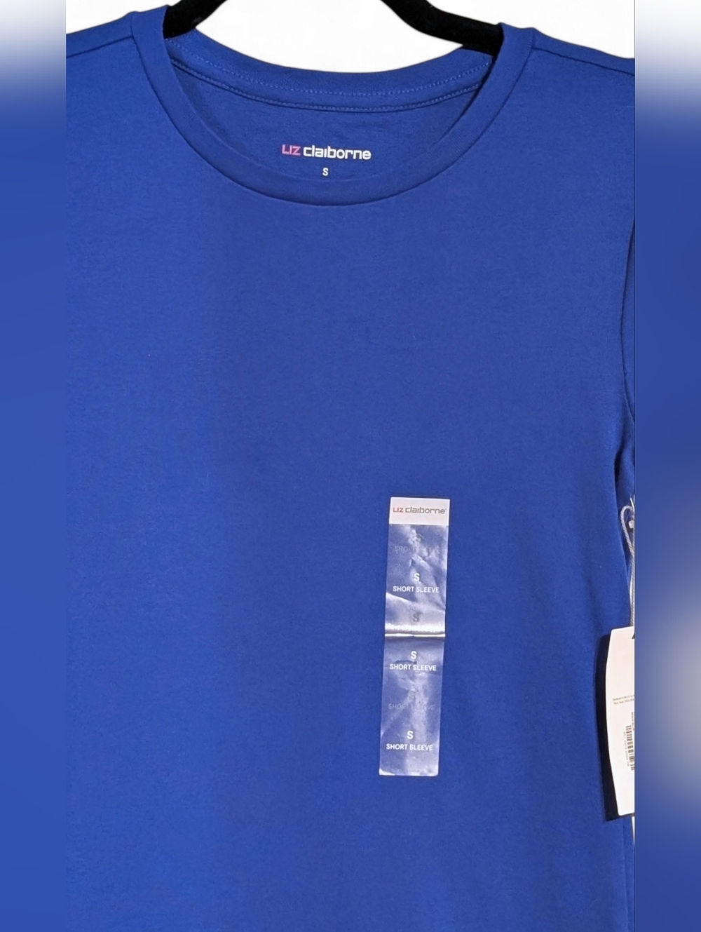 💙 NWT Liz Claiborne Cobalt Blue Short Sleeve Tee - Size Small OR Large 💙 - Picture 2 of 4